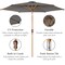 Best Choice Products 10ft Outdoor Woodgrain Pattern Steel Market Patio Umbrella w/ Crank, Tilt